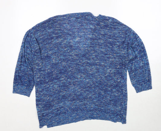 Womens UK Size M M&Co Blue Pullover Jumper