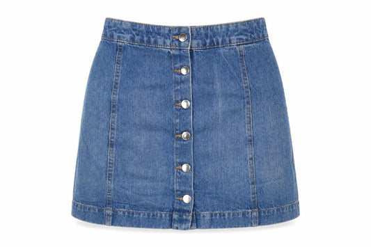 Womens UK Size 10 H&M A-Line Denim Skirt