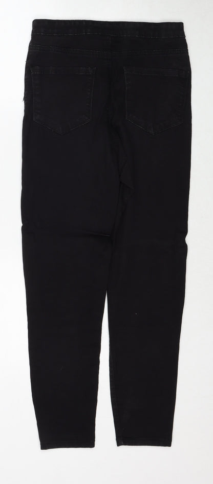 Denim & Co. Womens Black Cotton Skinny Jeans Size 10 Regular Zip
