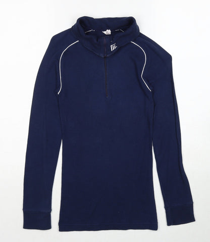 Medico Fashion Womens Blue Cotton Pullover Sweatshirt Size 8 Zip