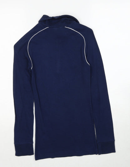 Medico Fashion Womens Blue Cotton Pullover Sweatshirt Size 8 Zip