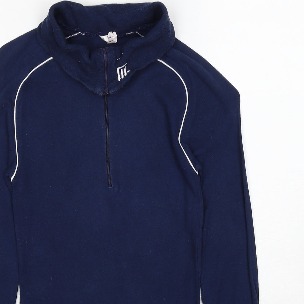 Medico Fashion Womens Blue Cotton Pullover Sweatshirt Size 8 Zip