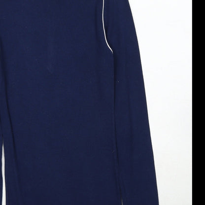 Medico Fashion Womens Blue Cotton Pullover Sweatshirt Size 8 Zip