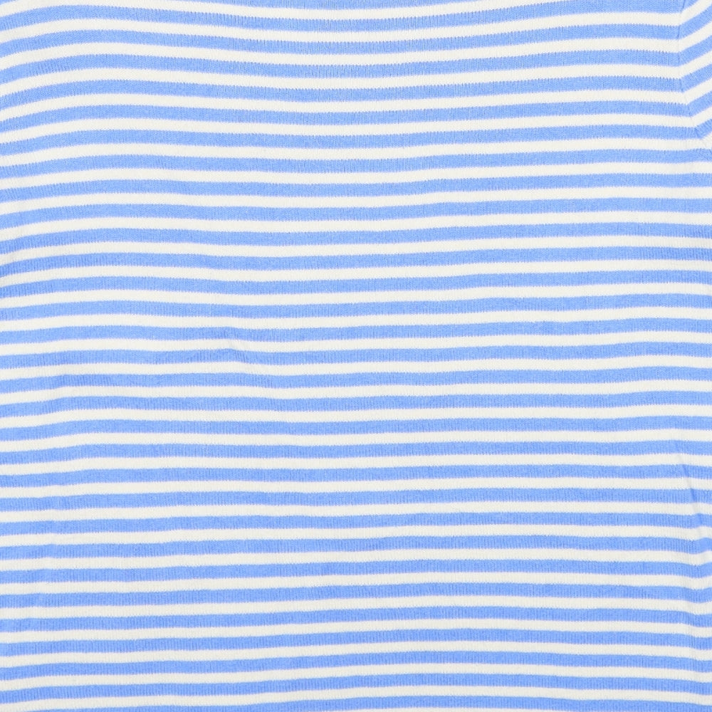 Gap Womens Blue Round Neck Striped Polyester Pullover Jumper Size XS
