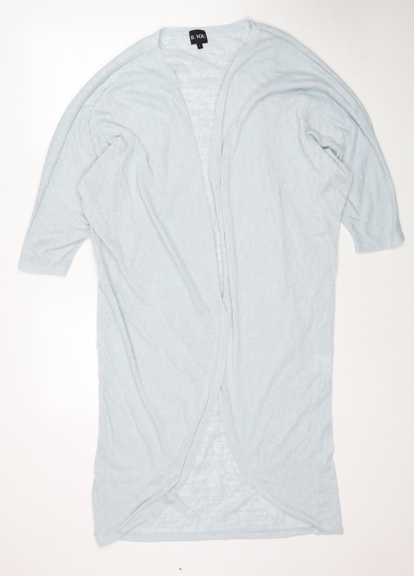 B.You Womens Blue V-Neck Polyester Cardigan Jumper Size L