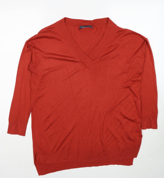 Womens UK Size M Marks and Spencer Red Pullover Jumper