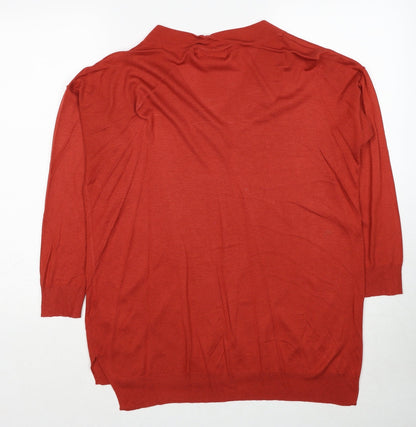 Womens UK Size M Marks and Spencer Red Pullover Jumper