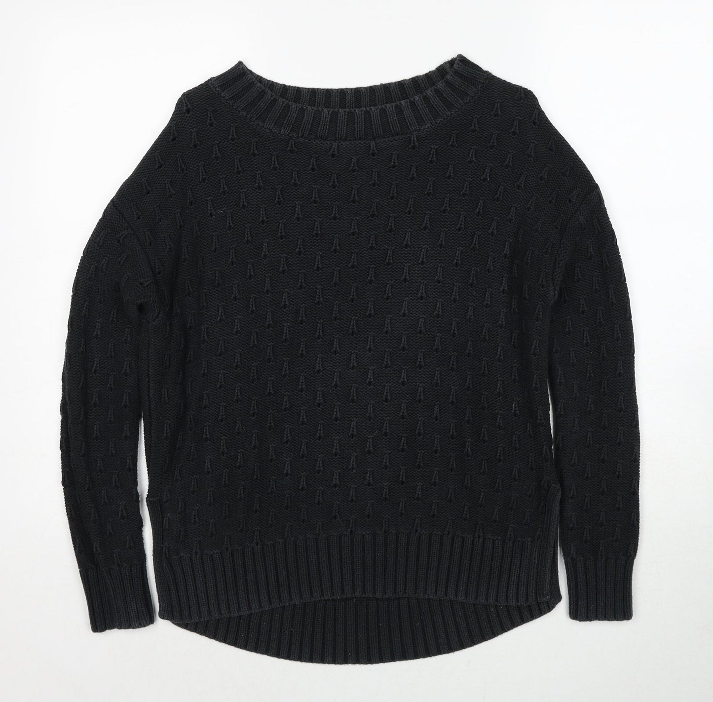 Gap Womens Black Round Neck Cotton Pullover Jumper Size XS