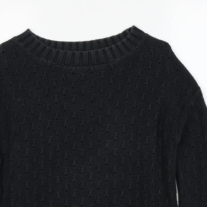 Gap Womens Black Round Neck Cotton Pullover Jumper Size XS