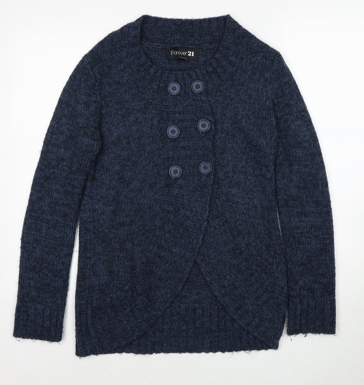 Womens UK Size S FOREVER 21 Blue Cardigan Jumper