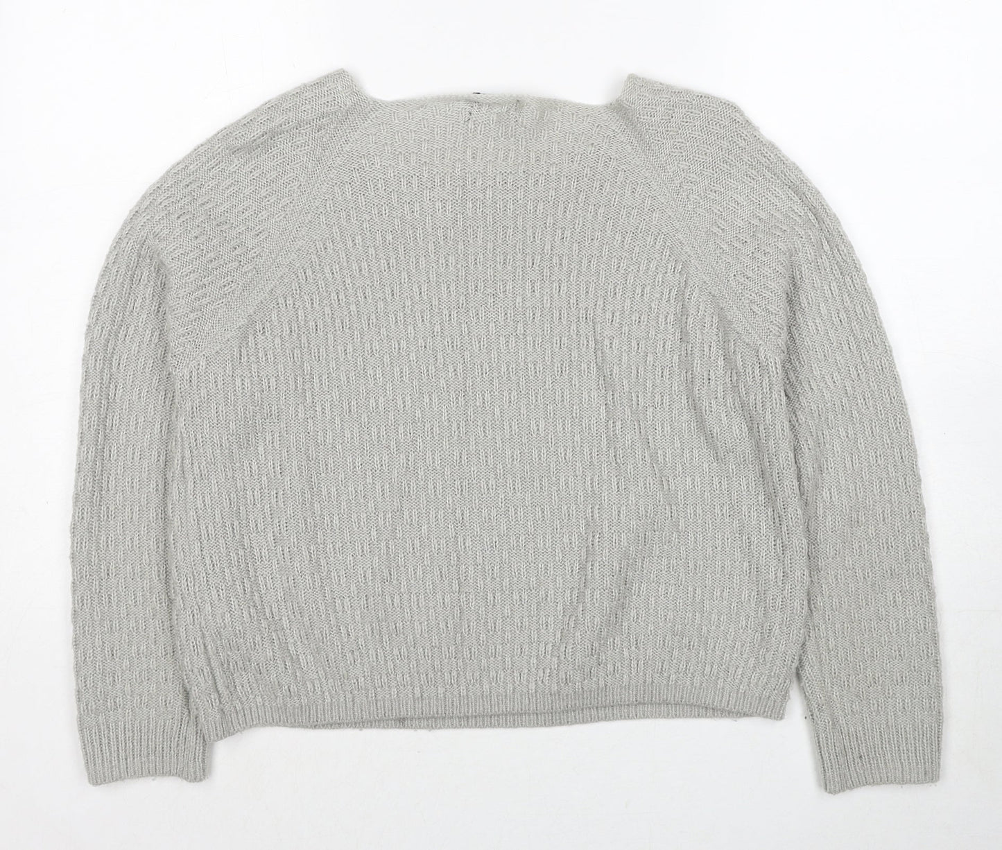 F&F Womens Grey Round Neck Acrylic Pullover Jumper Size 12