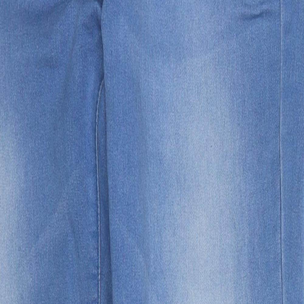Denim & Co. Womens Blue Cotton Straight Jeans Size 8 Regular Zip