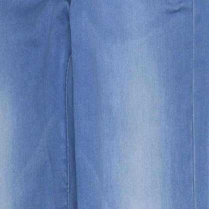 Denim & Co. Womens Blue Cotton Straight Jeans Size 8 Regular Zip