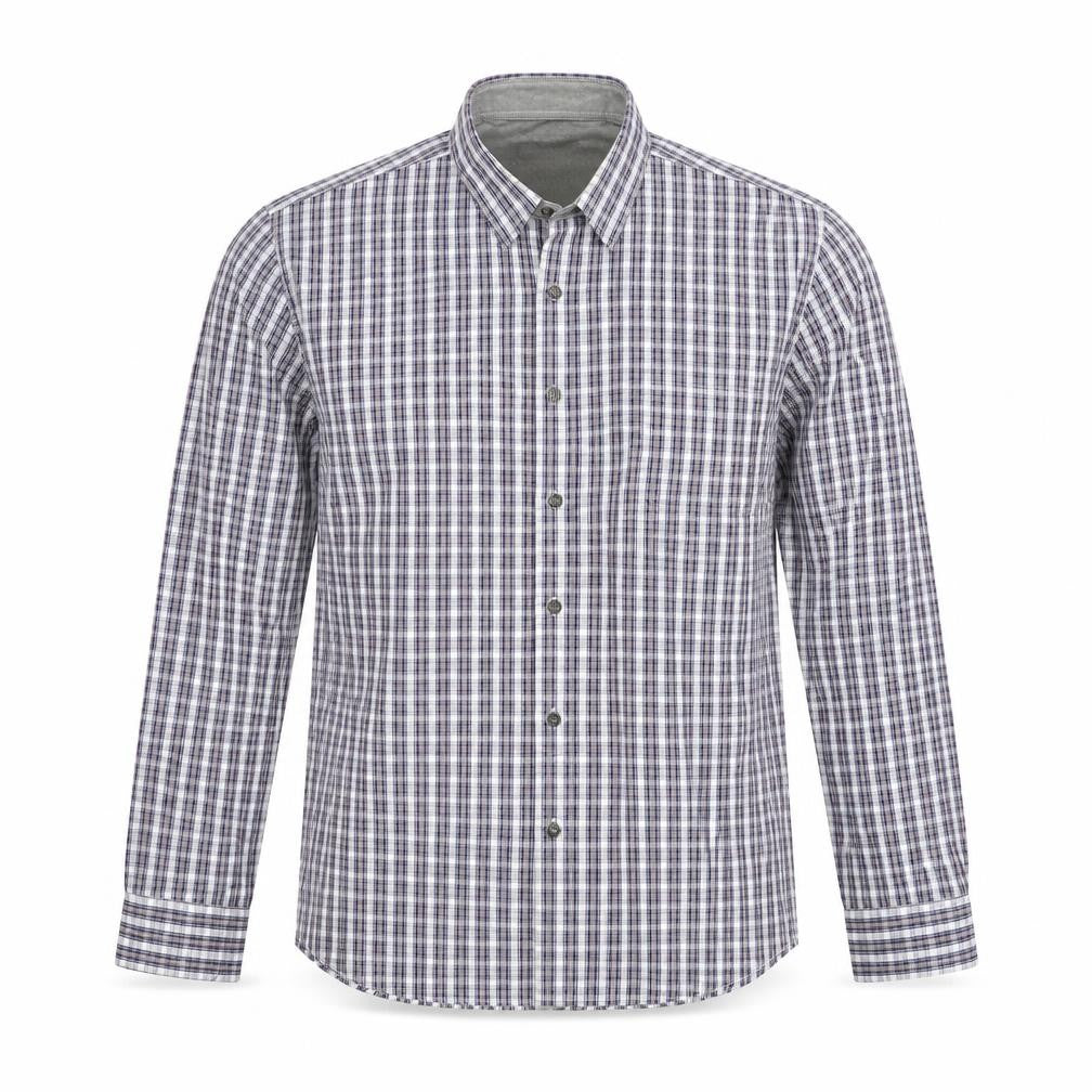 Aspen & Court Mens Blue Plaid Cotton Button-Up Size L Collared Button