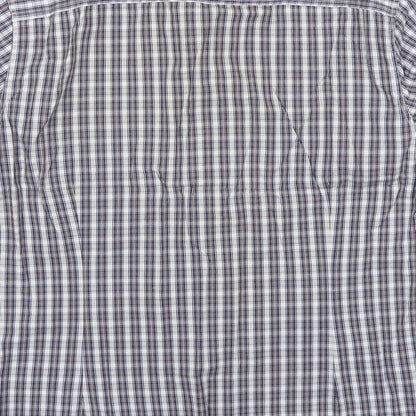 Aspen & Court Mens Blue Plaid Cotton Button-Up Size L Collared Button