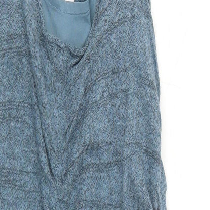 Zara Womens Blue Acrylic Bodycon Size S V-Neck Pullover