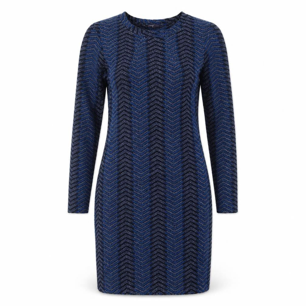 Marks and Spencer Womens Blue Geometric Polyester Bodycon Size 10 Round Neck Pullover