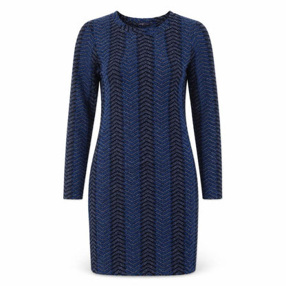 Marks and Spencer Womens Blue Geometric Polyester Bodycon Size 10 Round Neck Pullover