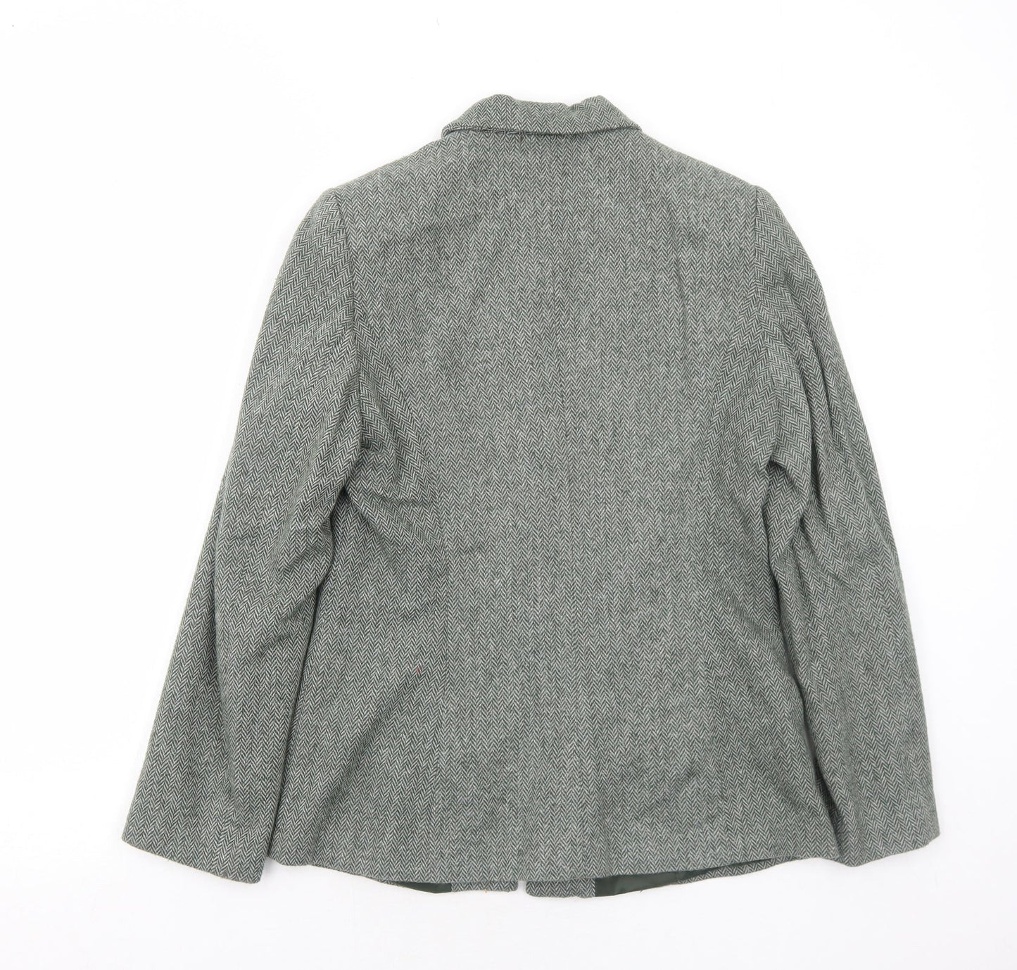 FOSBY Womens Green Herringbone Jacket Size 12 Zip