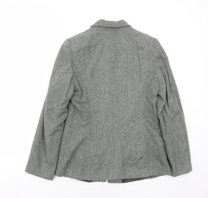 FOSBY Womens Green Herringbone Jacket Size 12 Zip
