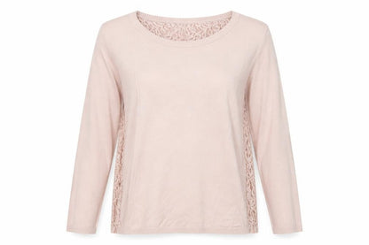 NEXT Womens Pink Round Neck Cotton Pullover Jumper Size 12 - Lace Details on Back