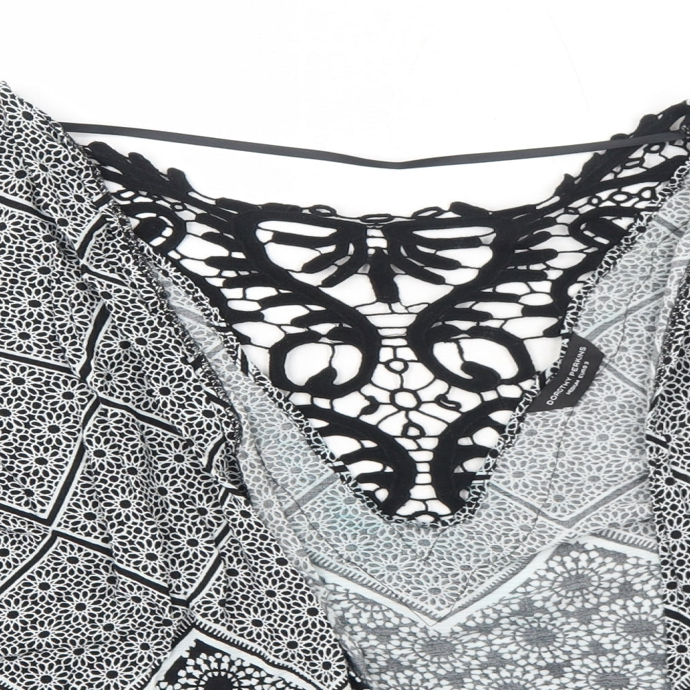 Womens UK Size M Dorothy Perkins Black Kimono Blouse