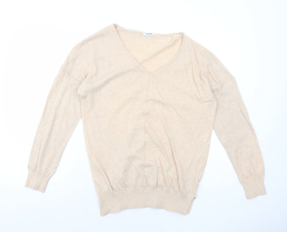 Damart Womens Pink V-Neck Nylon Pullover Jumper Size 10