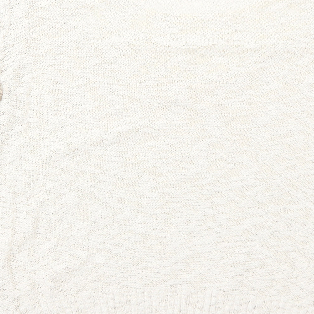 George Womens Ivory Round Neck Cotton Pullover Jumper Size 16 - Lace Details