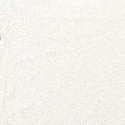 George Womens Ivory Round Neck Cotton Pullover Jumper Size 16 - Lace Details