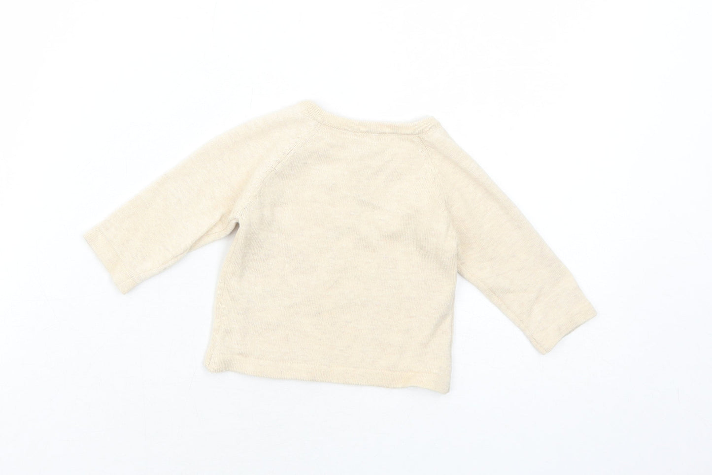 Disney Baby Baby Beige Cotton Pullover Jumper Size 0-3 Months Button - Dumbo