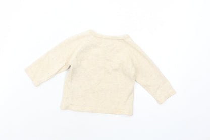 Disney Baby Baby Beige Cotton Pullover Jumper Size 0-3 Months Button - Dumbo