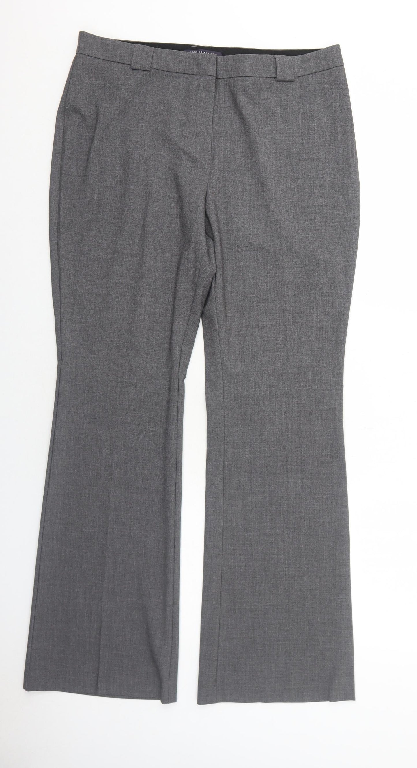 Womens UK Size 14 Marks and Spencer Regular Fit Dress Pants Grey Trousers