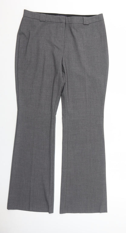 Womens UK Size 14 Marks and Spencer Regular Fit Dress Pants Grey Trousers