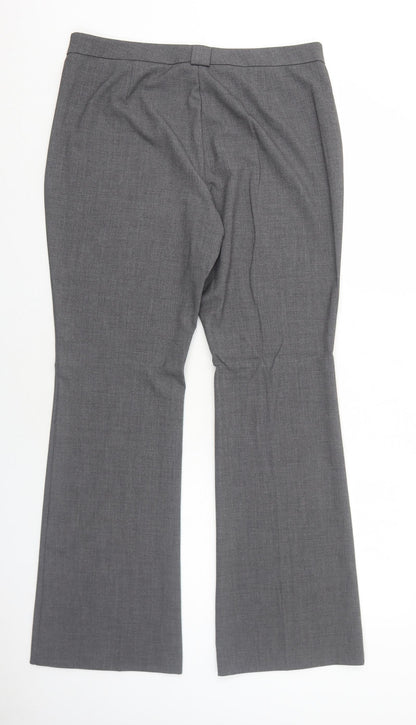 Womens UK Size 14 Marks and Spencer Regular Fit Dress Pants Grey Trousers