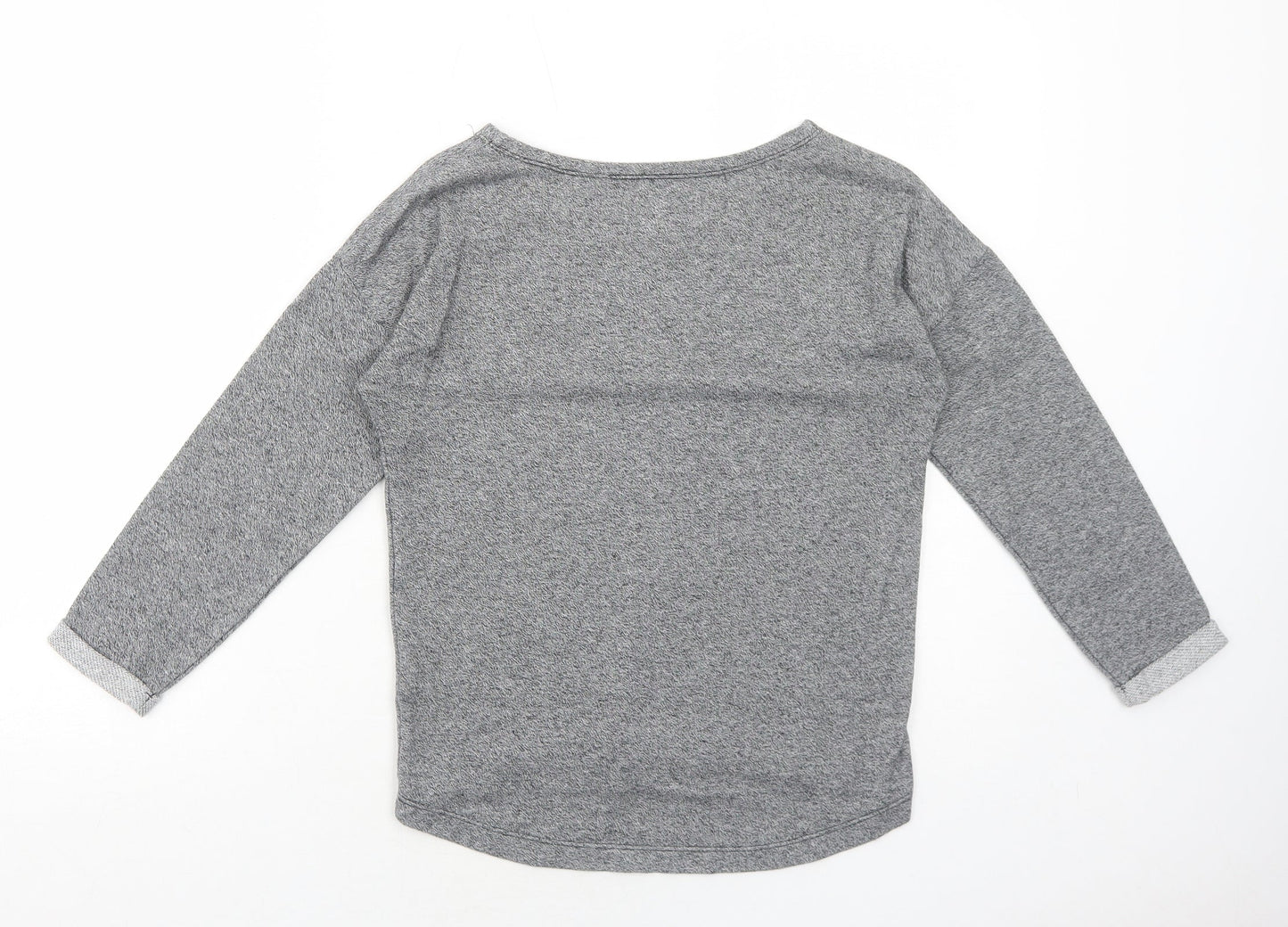 H&M Boys Grey Geometric Cotton Basic T-Shirt Size 10-11 Years Round Neck Pullover