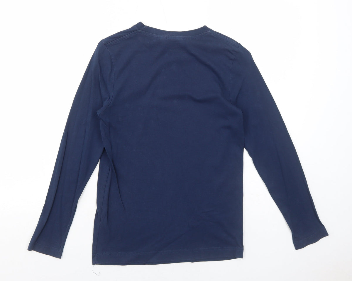 Tom Tailor Boys Blue Cotton Basic T-Shirt Size 10 Years Round Neck Pullover - Now It's Summer Time