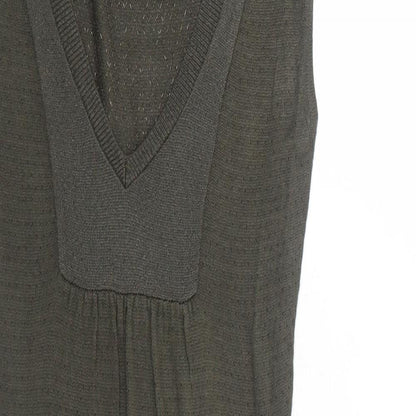 Mango Womens Green Viscose A-Line Size M V-Neck Pullover