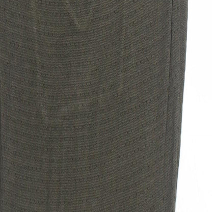 Mango Womens Green Viscose A-Line Size M V-Neck Pullover