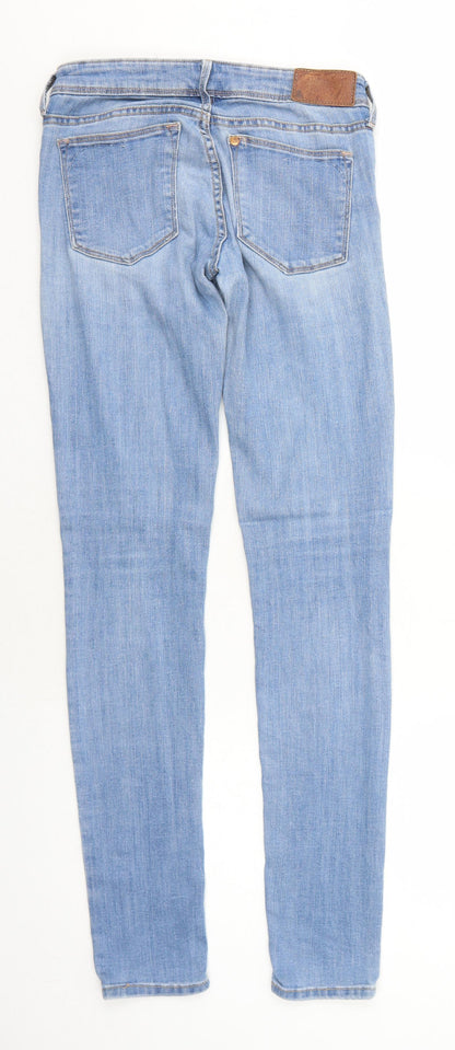 H&M Womens Blue Cotton Skinny Jeans Size 6 L32 in Regular Zip