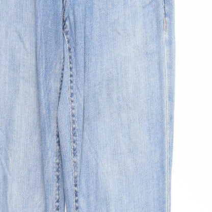 H&M Womens Blue Cotton Skinny Jeans Size 6 L32 in Regular Zip