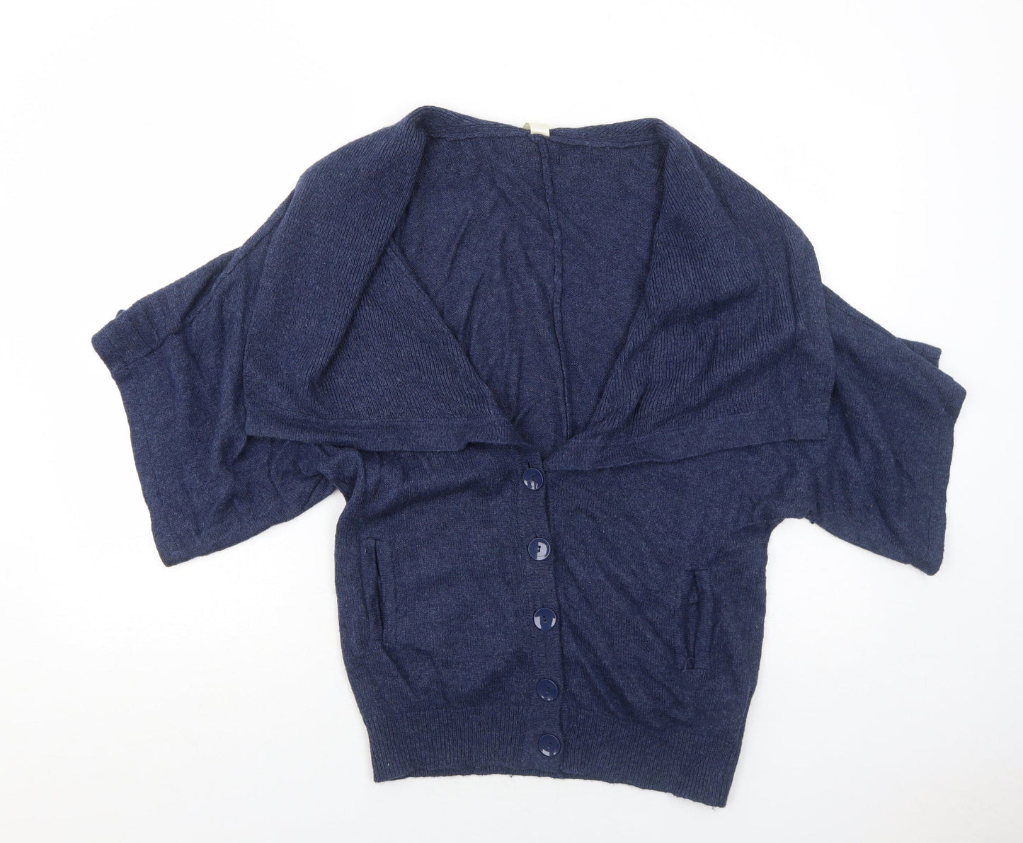 Womens UK Size M Preworn Blue Cardigan Jumper