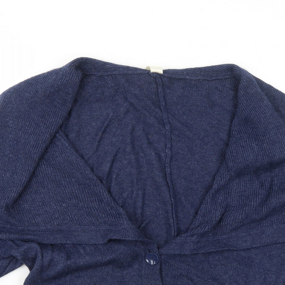 Womens UK Size M Preworn Blue Cardigan Jumper