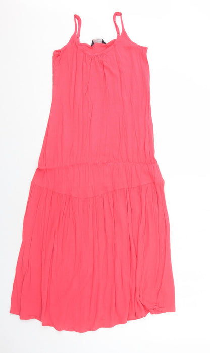 Marks and Spencer Womens Pink Viscose Tank Dress Size 6 Round Neck Pullover