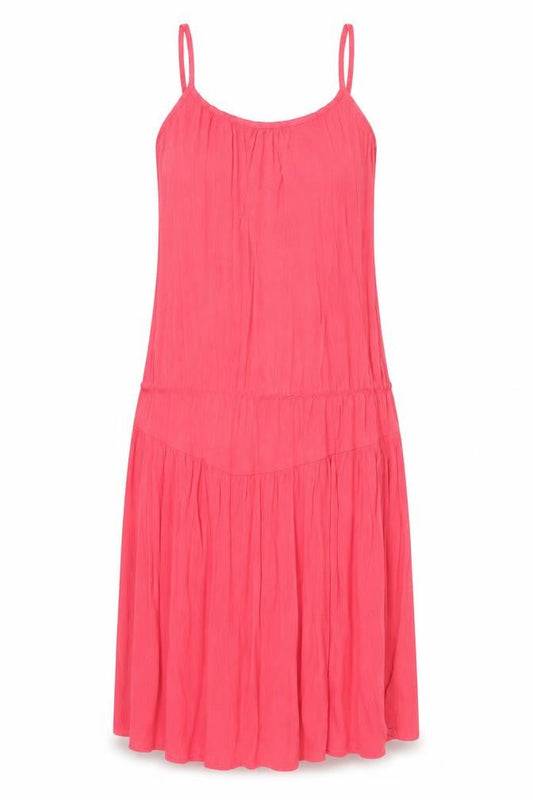 Marks and Spencer Womens Pink Viscose Tank Dress Size 6 Round Neck Pullover