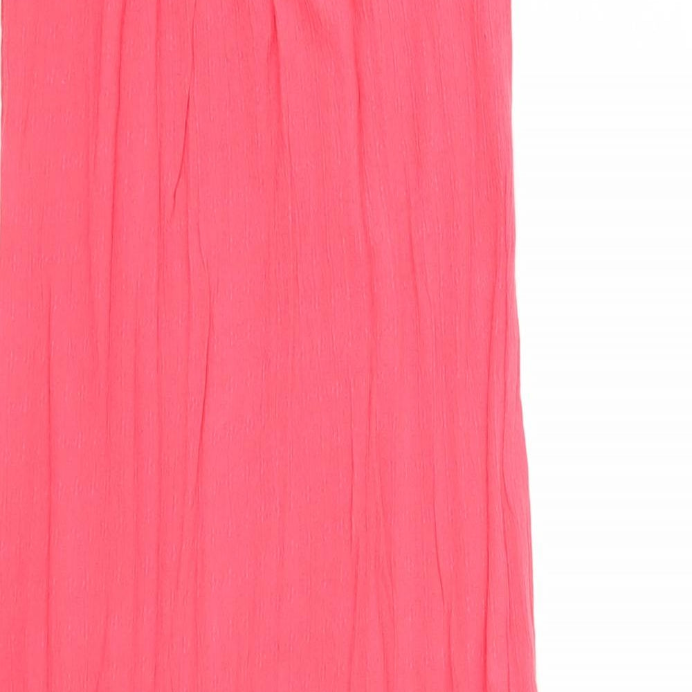 Marks and Spencer Womens Pink Viscose Tank Dress Size 6 Round Neck Pullover