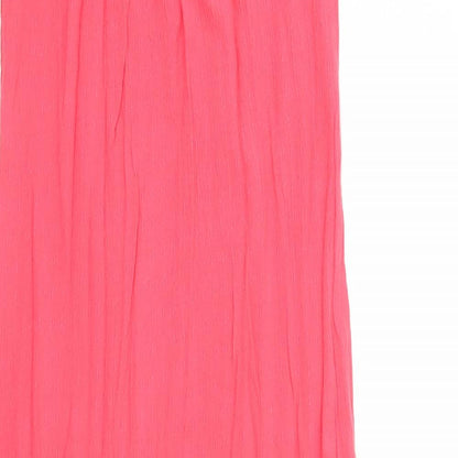 Marks and Spencer Womens Pink Viscose Tank Dress Size 6 Round Neck Pullover