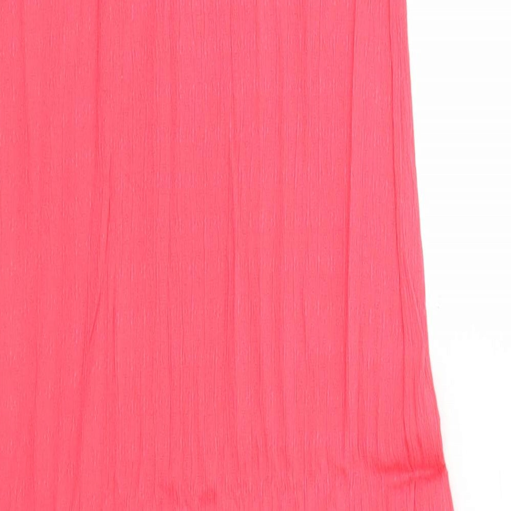 Marks and Spencer Womens Pink Viscose Tank Dress Size 6 Round Neck Pullover