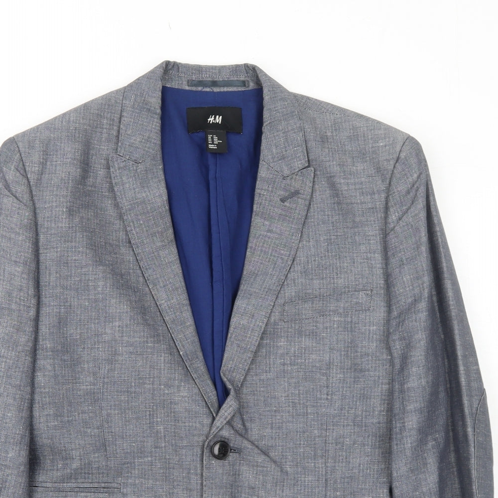 Mens UK Size 36 H&M Regular Blue Suit Jacket