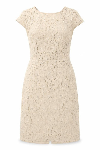 Dorothy Perkins Womens Beige Floral Nylon A-Line Size 8 Round Neck Zip