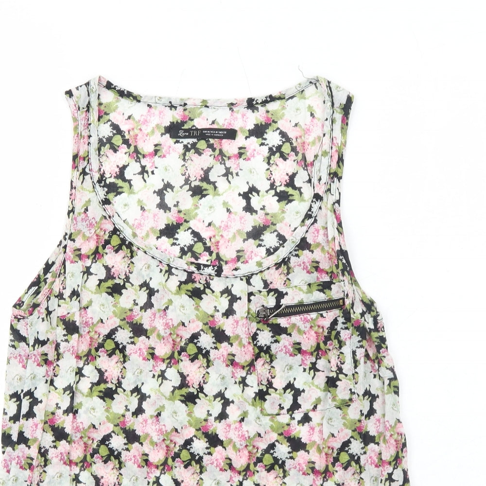 Womens UK Size M Zara Multicoloured Basic Tank